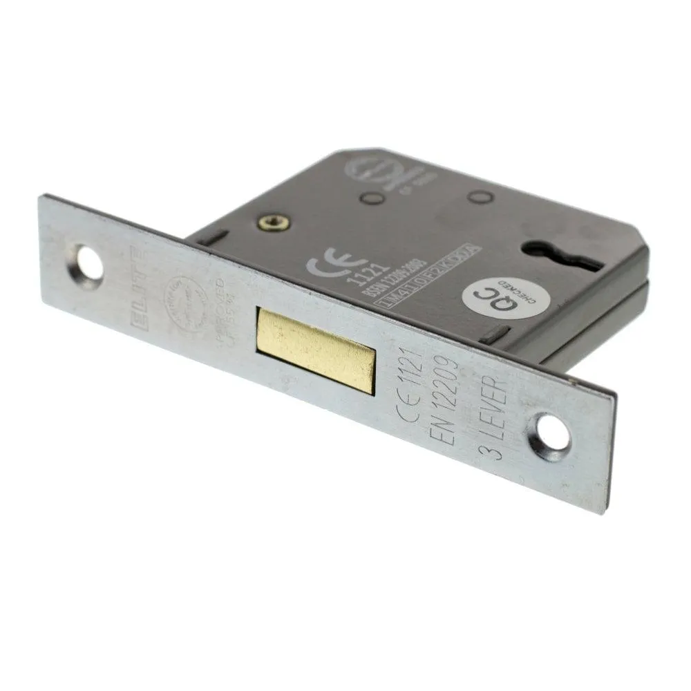Atlantic 2.5" CE Elite 3 Lever Key Deadlock (Satin Chrome)