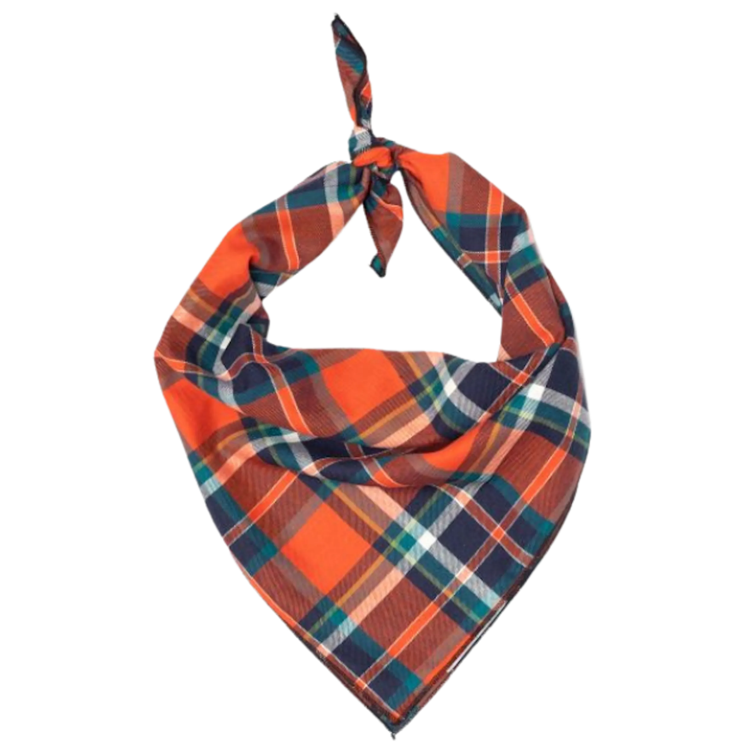 Bandana | Orange & Navy Plaid