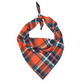 Bandana | Orange & Navy Plaid