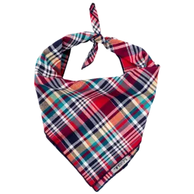 Bandana | Red & Navy Multi-Colored Madras Plaid