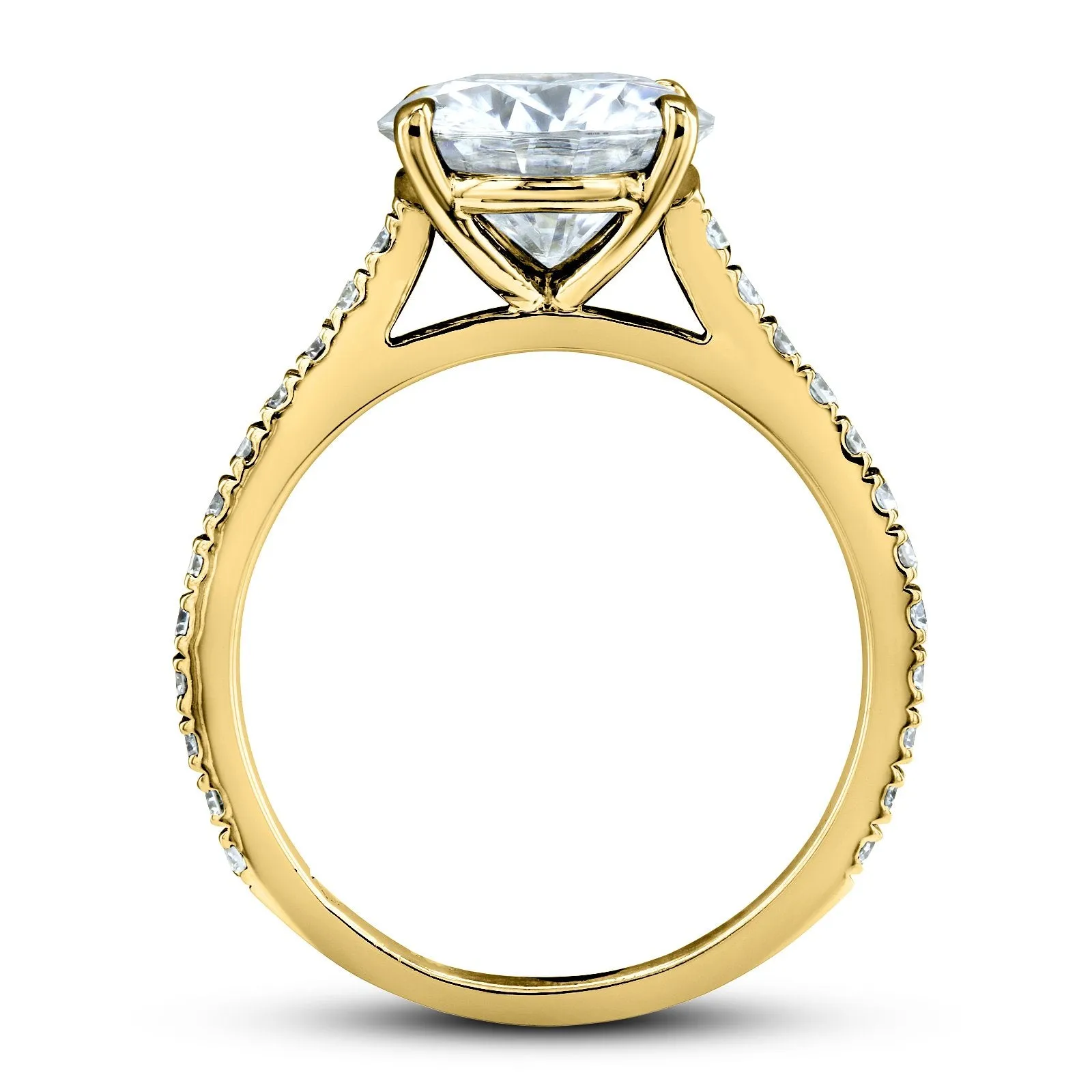 Basket Cathedral 9mm Moissanite and Diamond Ring