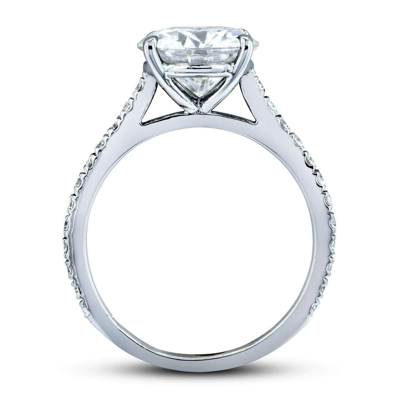 Basket Cathedral 9mm Moissanite and Diamond Ring