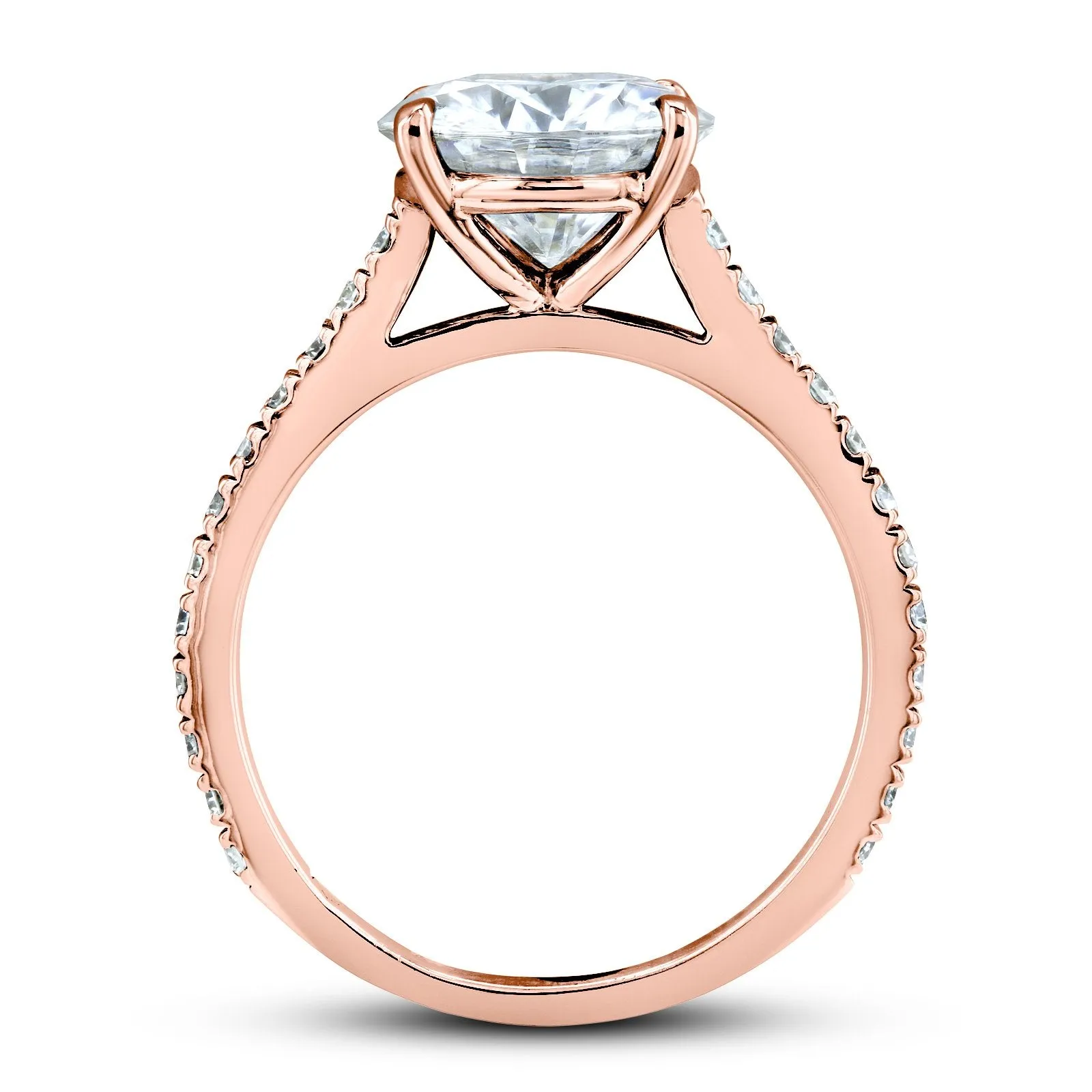 Basket Cathedral 9mm Moissanite and Diamond Ring