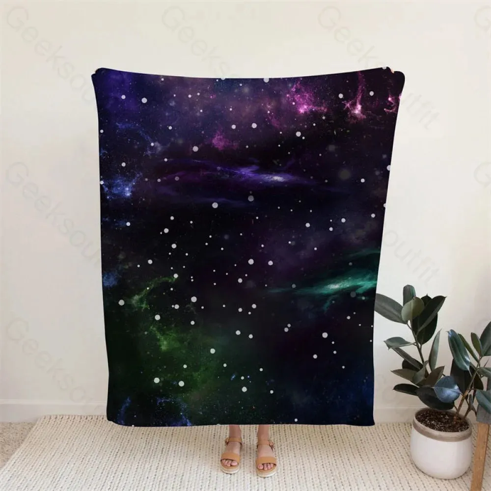 Beautiful Nebula Outer Space Flannel Blanket