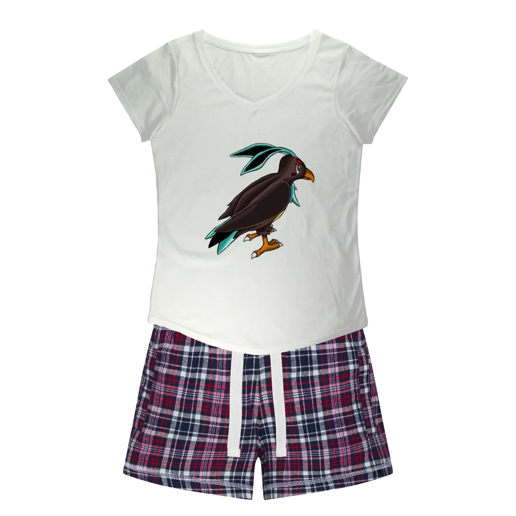 Birdam Women's Sleepy Tee and Flannel Short