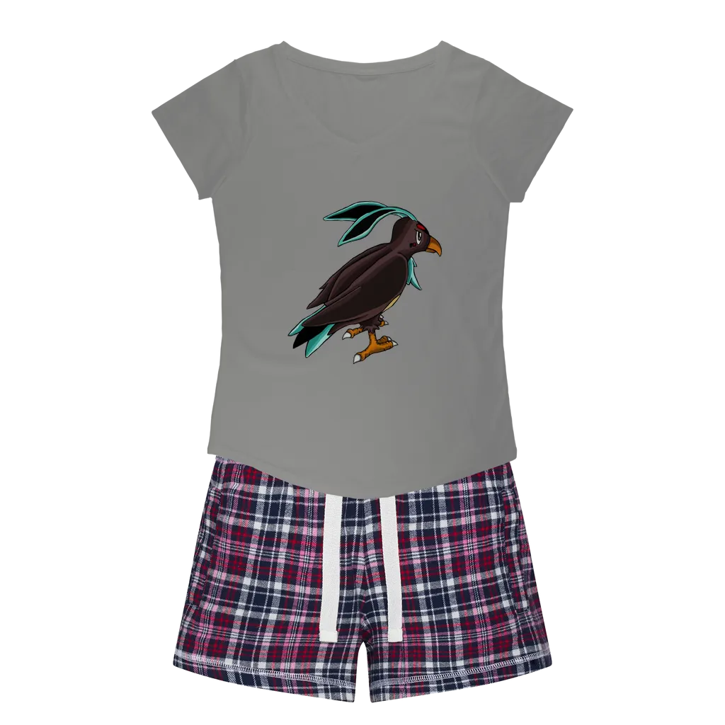 Birdam Women's Sleepy Tee and Flannel Short