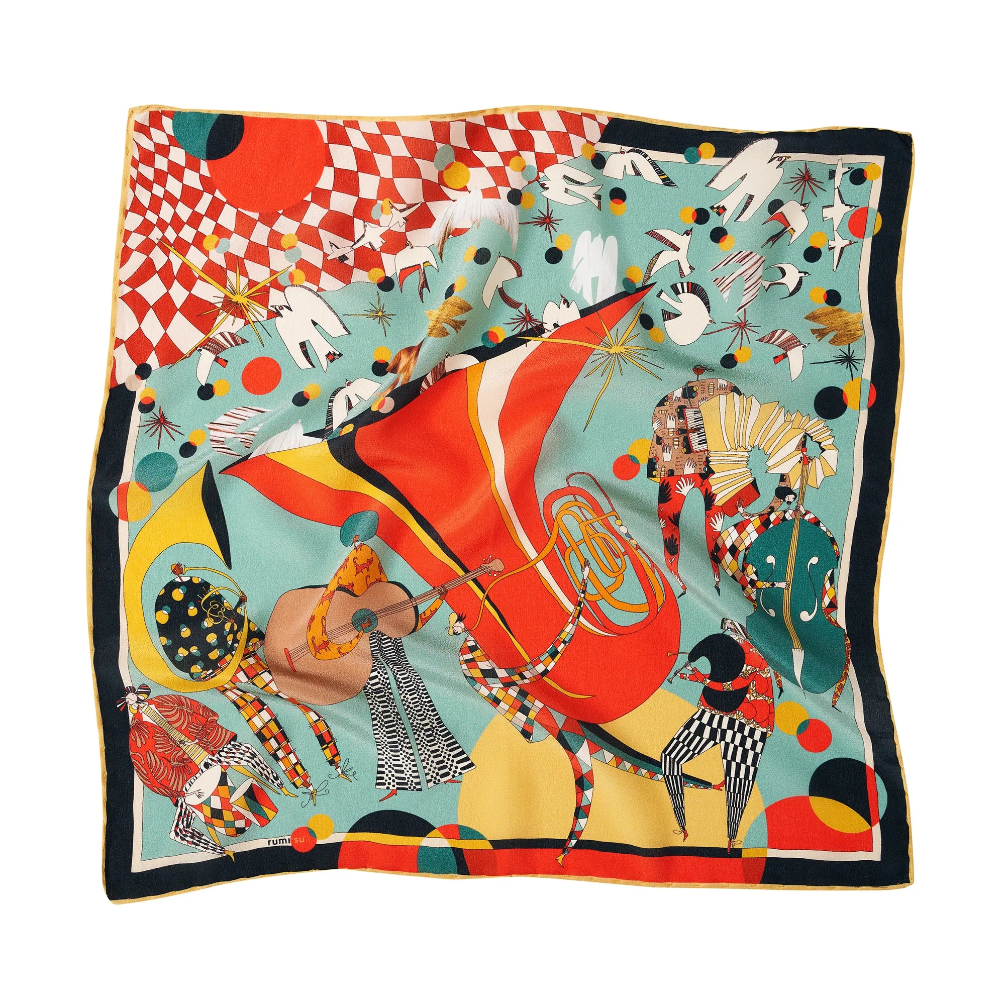 Birds Flying High Silk Pocket Square
