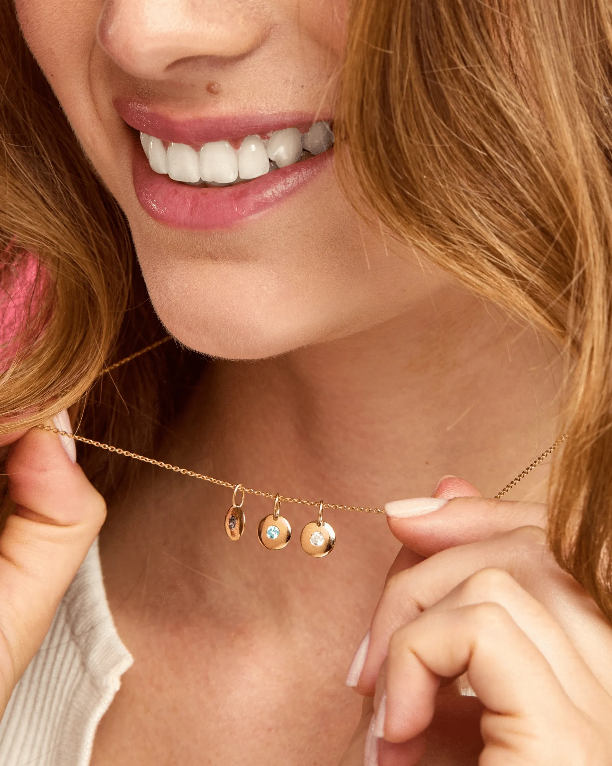 Birthstone Charm Necklace - 925 Sterling Silver