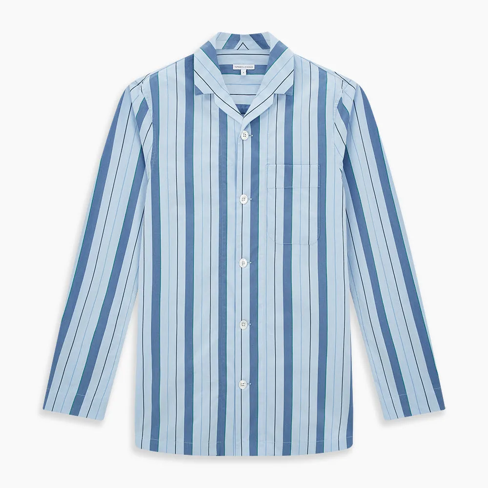 Blue Baiadera Stripe Pyjama Shirt