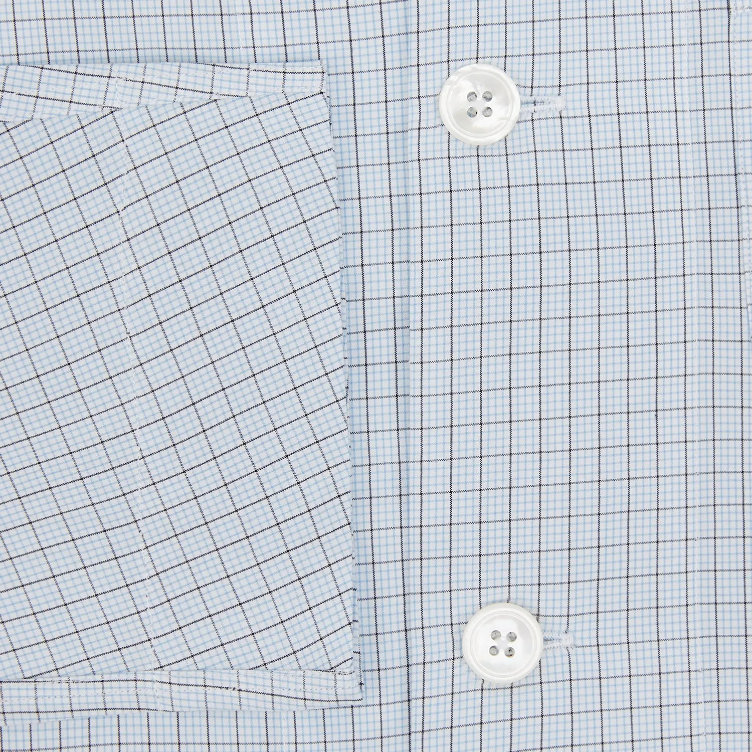 Blue Graph Check Pyjama Shirt