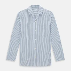 Blue Shadow Pinstripe Pyjama Shirt