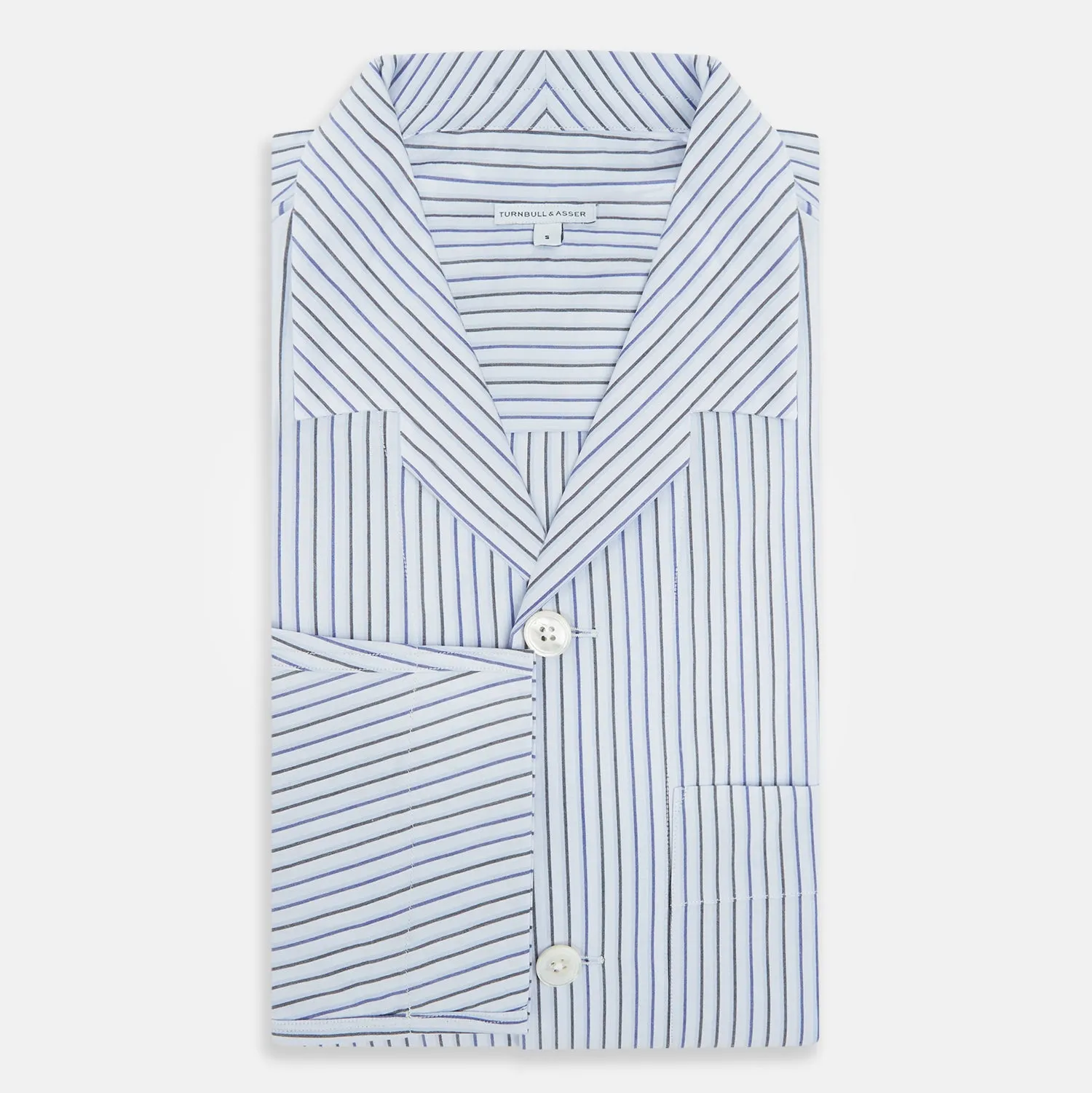 Blue Shadow Pinstripe Pyjama Shirt
