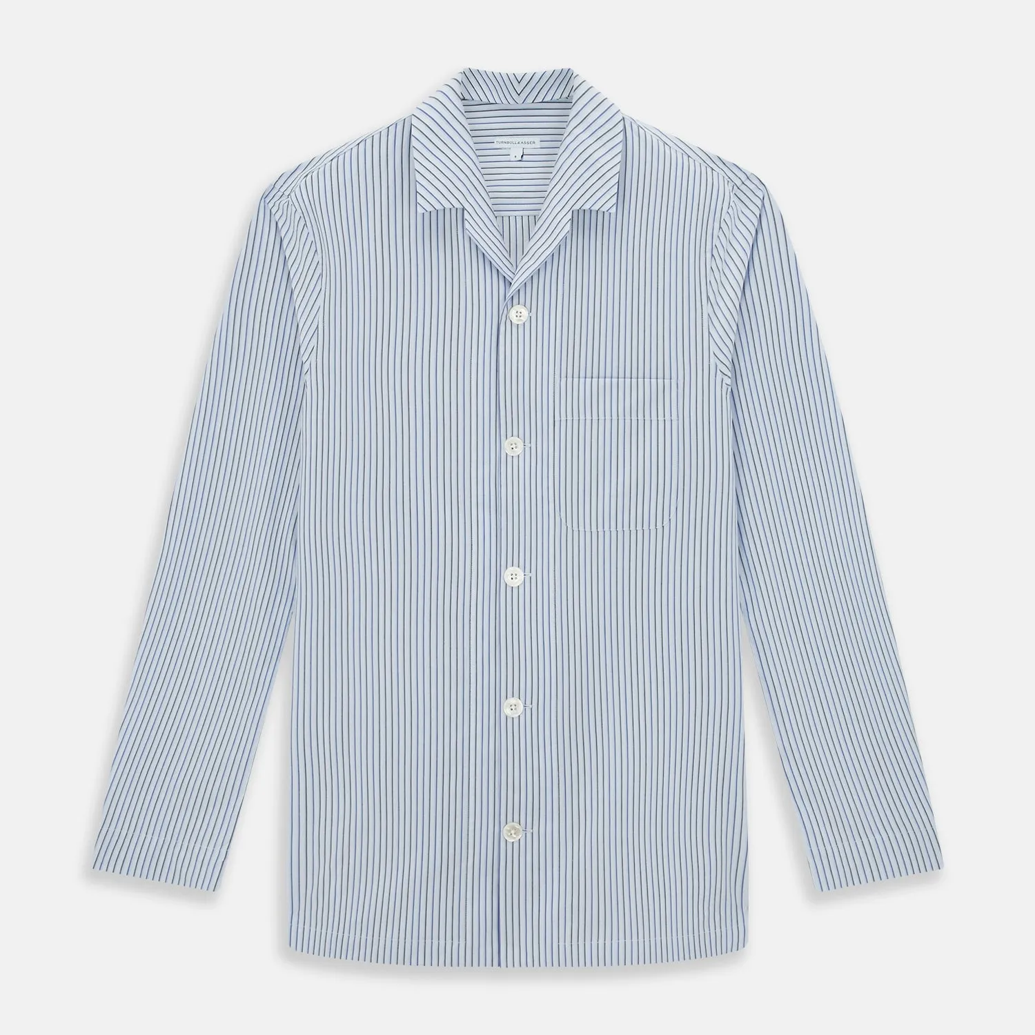 Blue Shadow Pinstripe Pyjama Shirt