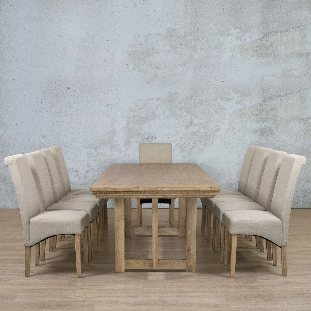 Bolton Fluted Wood Top & Windsor 10 Seater Dining Set