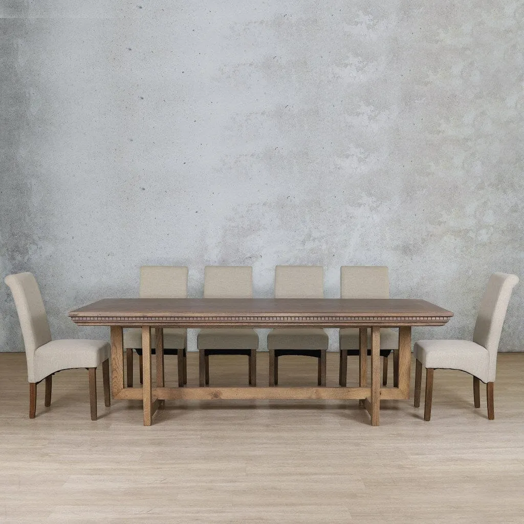 Bolton Fluted Wood Top & Windsor 10 Seater Dining Set