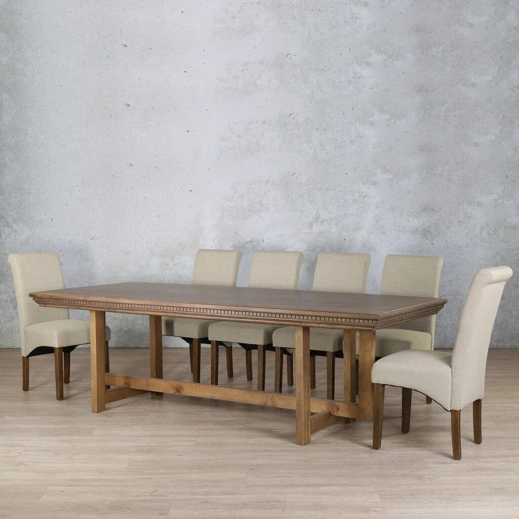 Bolton Fluted Wood Top & Windsor 10 Seater Dining Set