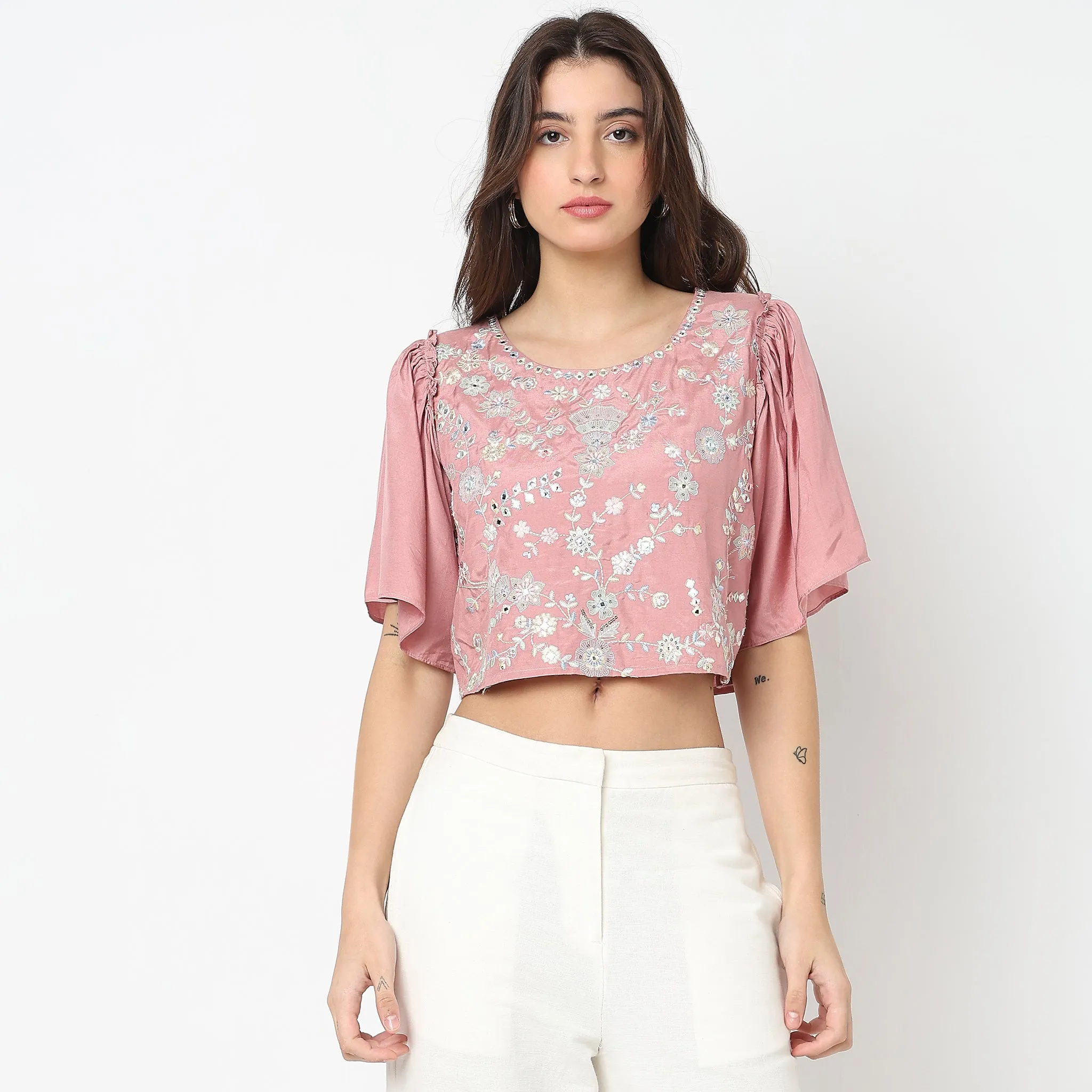 Boxy Fit Embellished Top