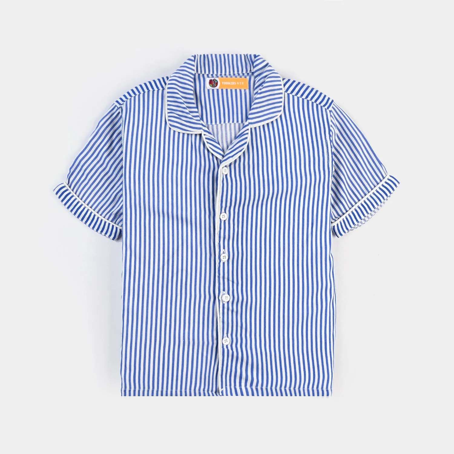 Boys Viscose Nightwear Blue Stripe-Blue/White