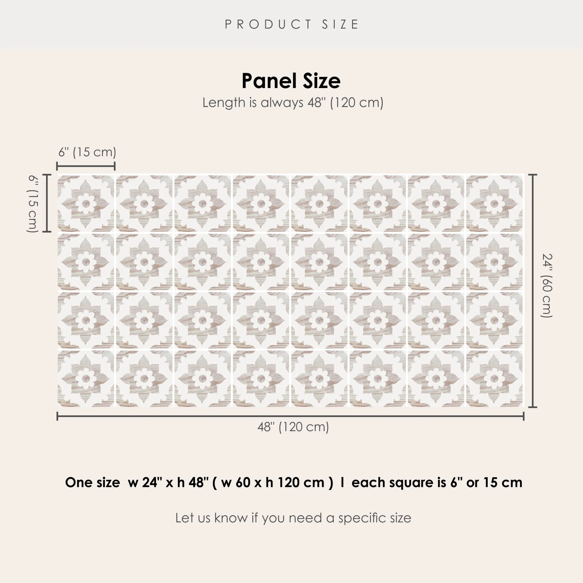 Campagne in Wood Vinyl Tile Sticker