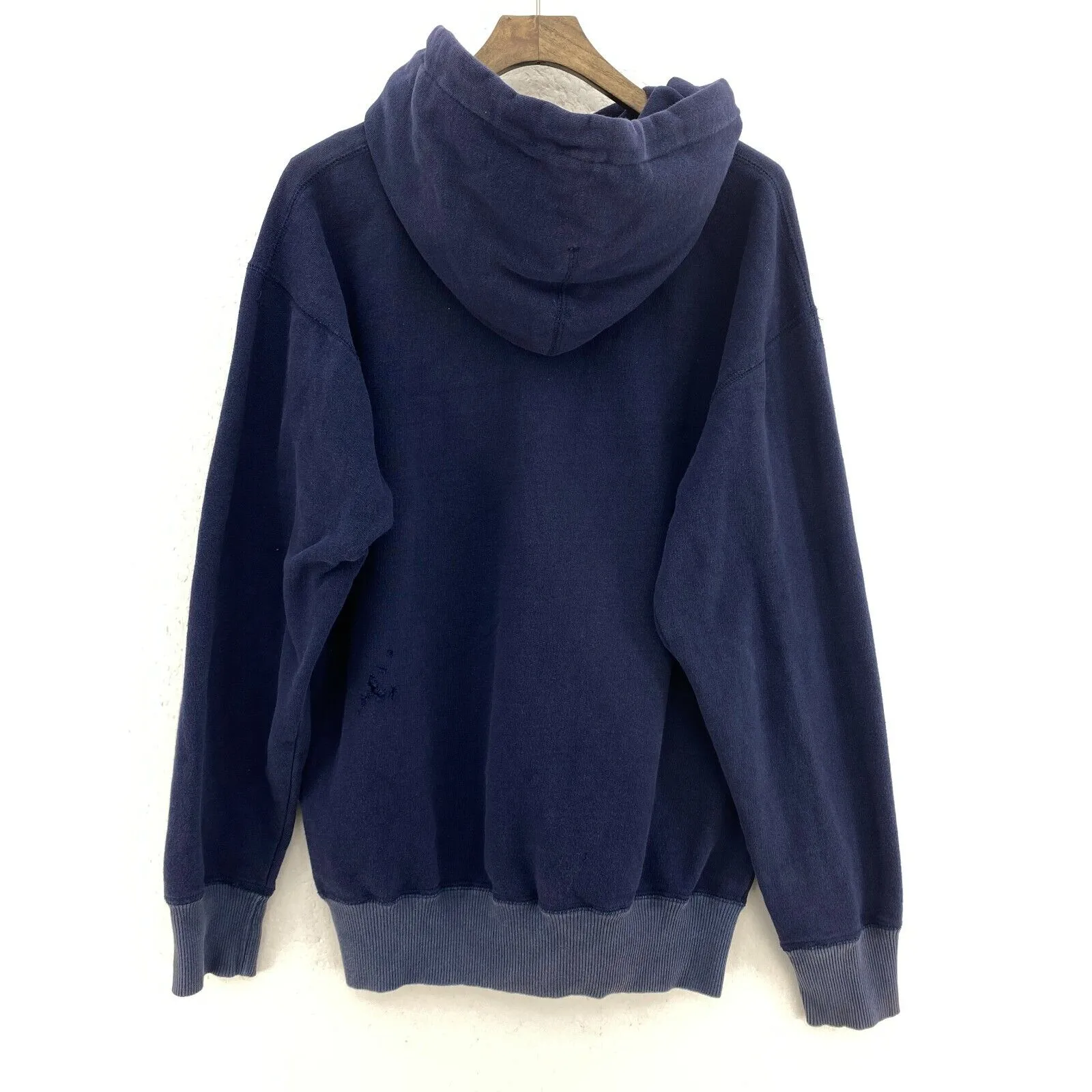 Carhartt Logo Vintage Navy Blue Hoodie Size L