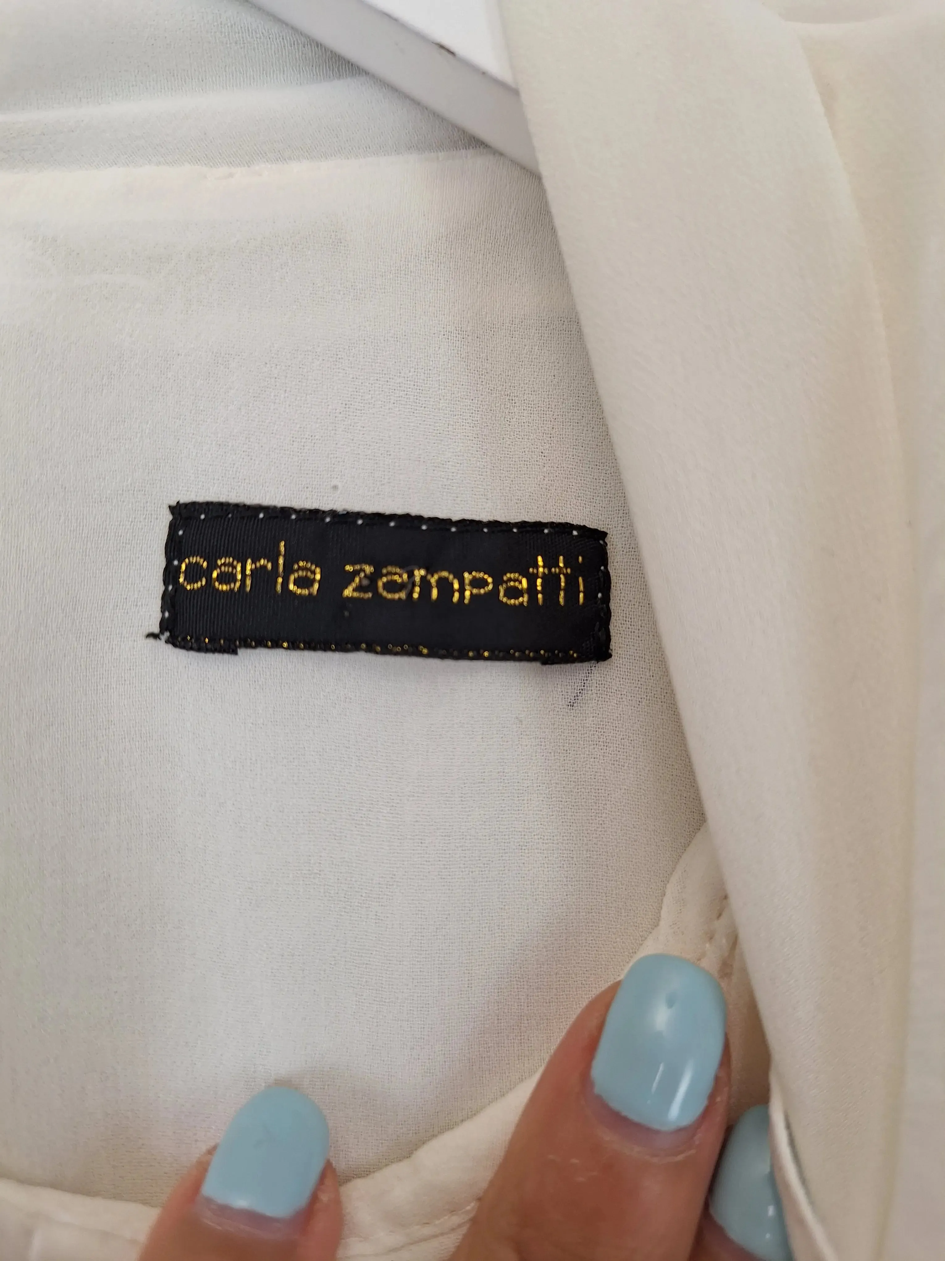 Carla Zampatti Elegant Drape Sheer Evening Blouse Size 6