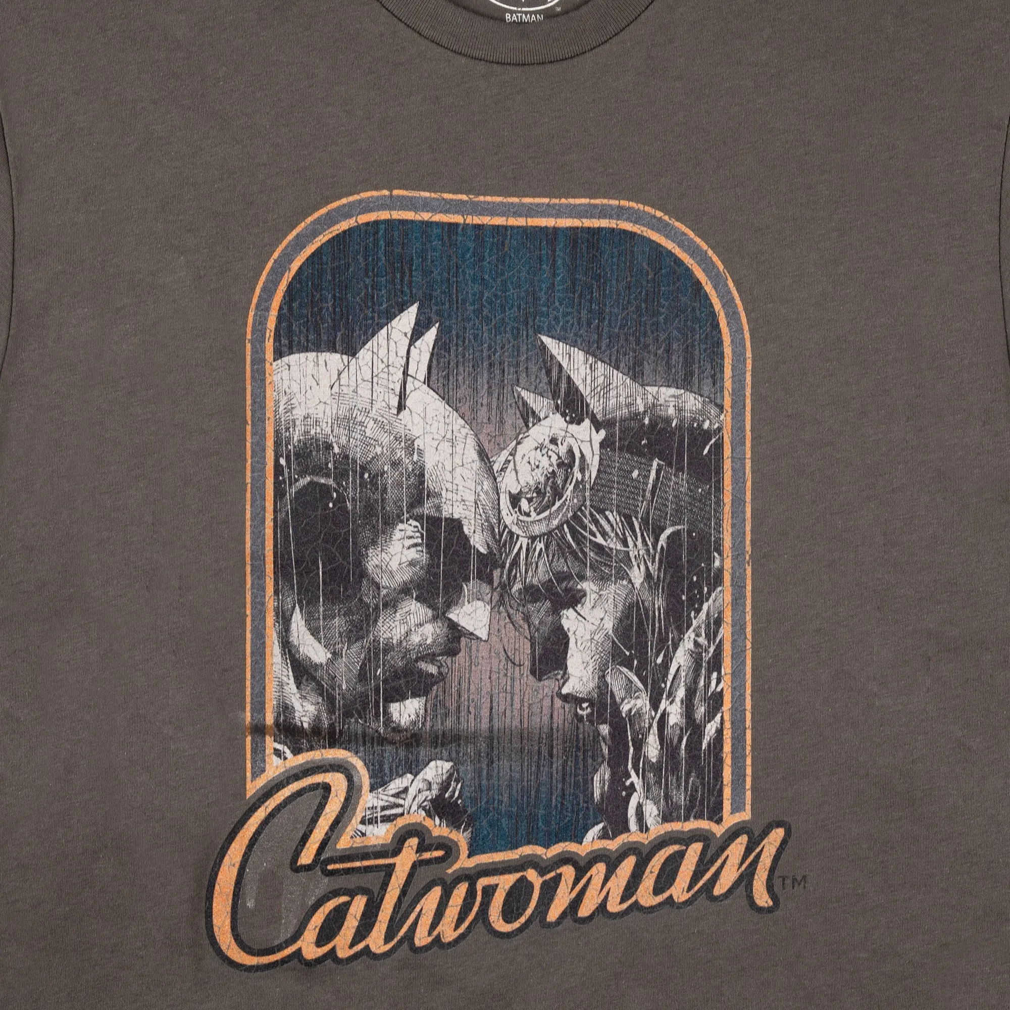 Catwoman and Batman Dark Gray Cropped Tee