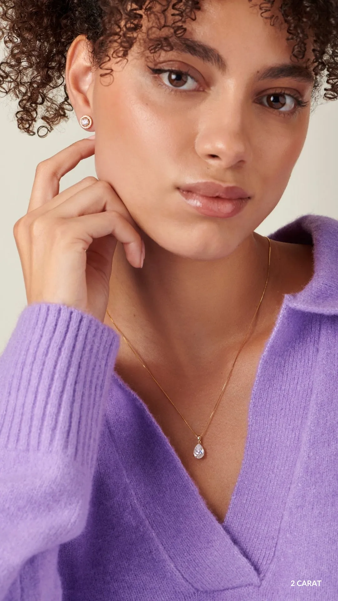 Cecile Pear Pendant 9K Yellow Gold