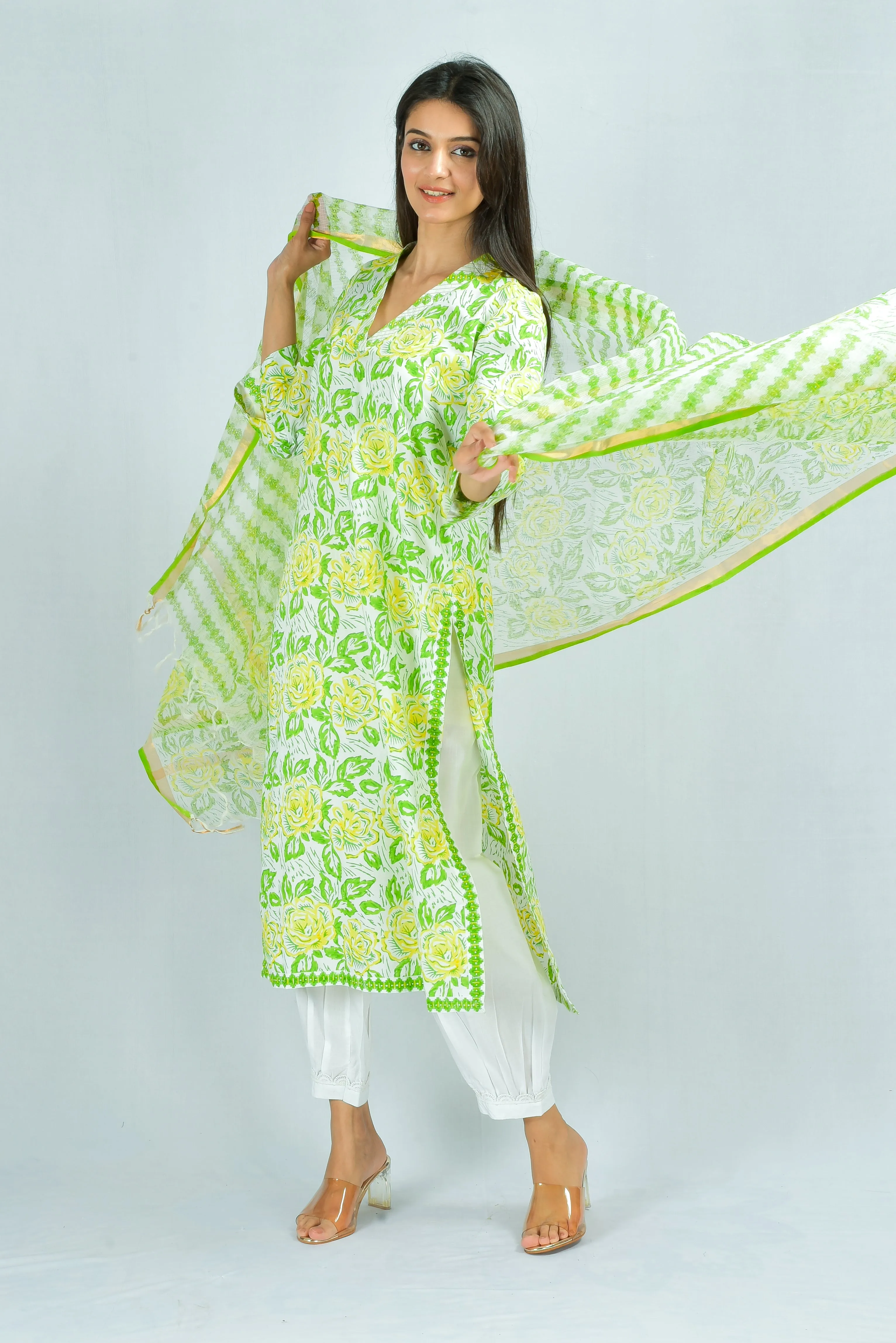 Chaitali Straight Kurta set Block Printed