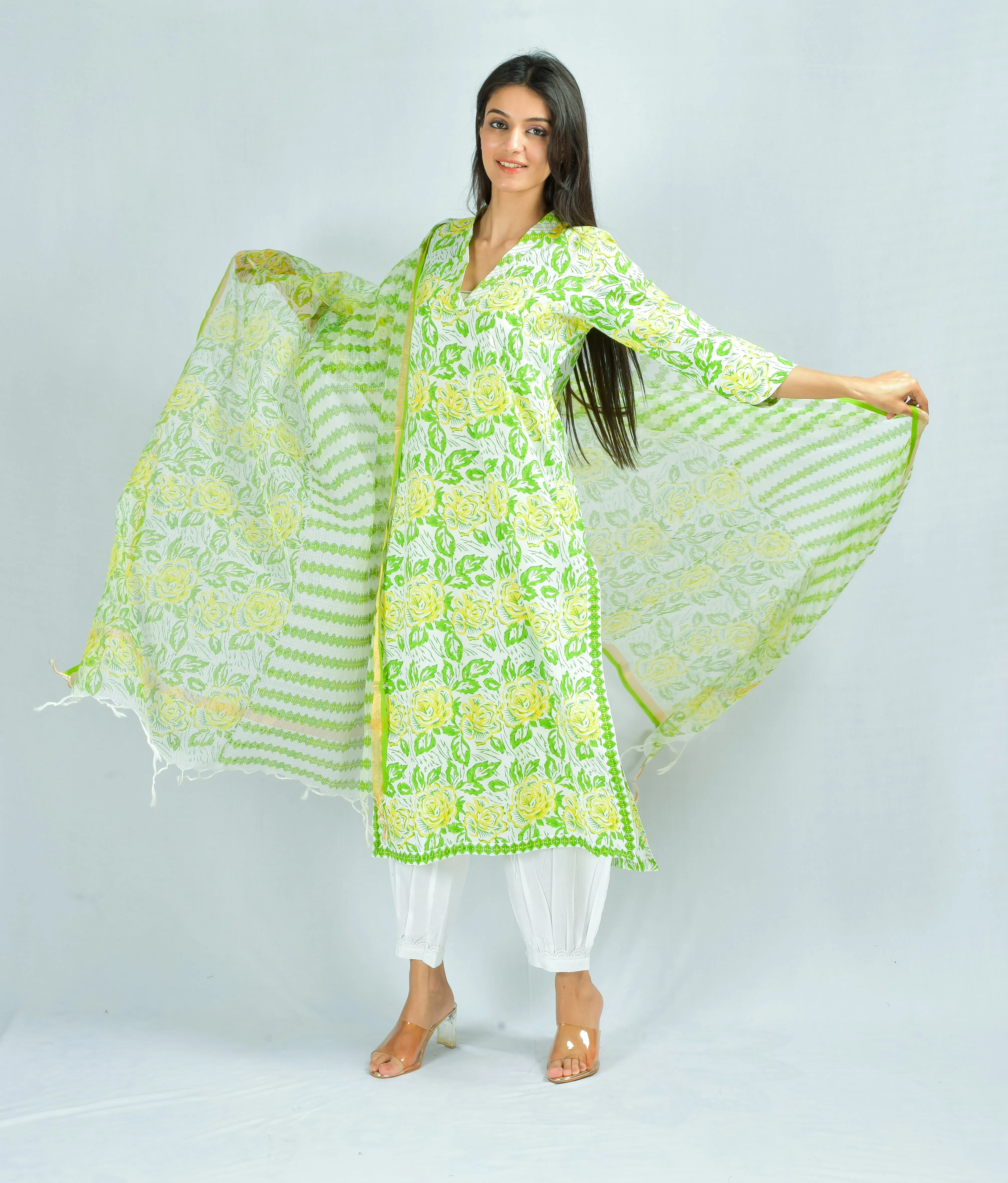 Chaitali Straight Kurta set Block Printed