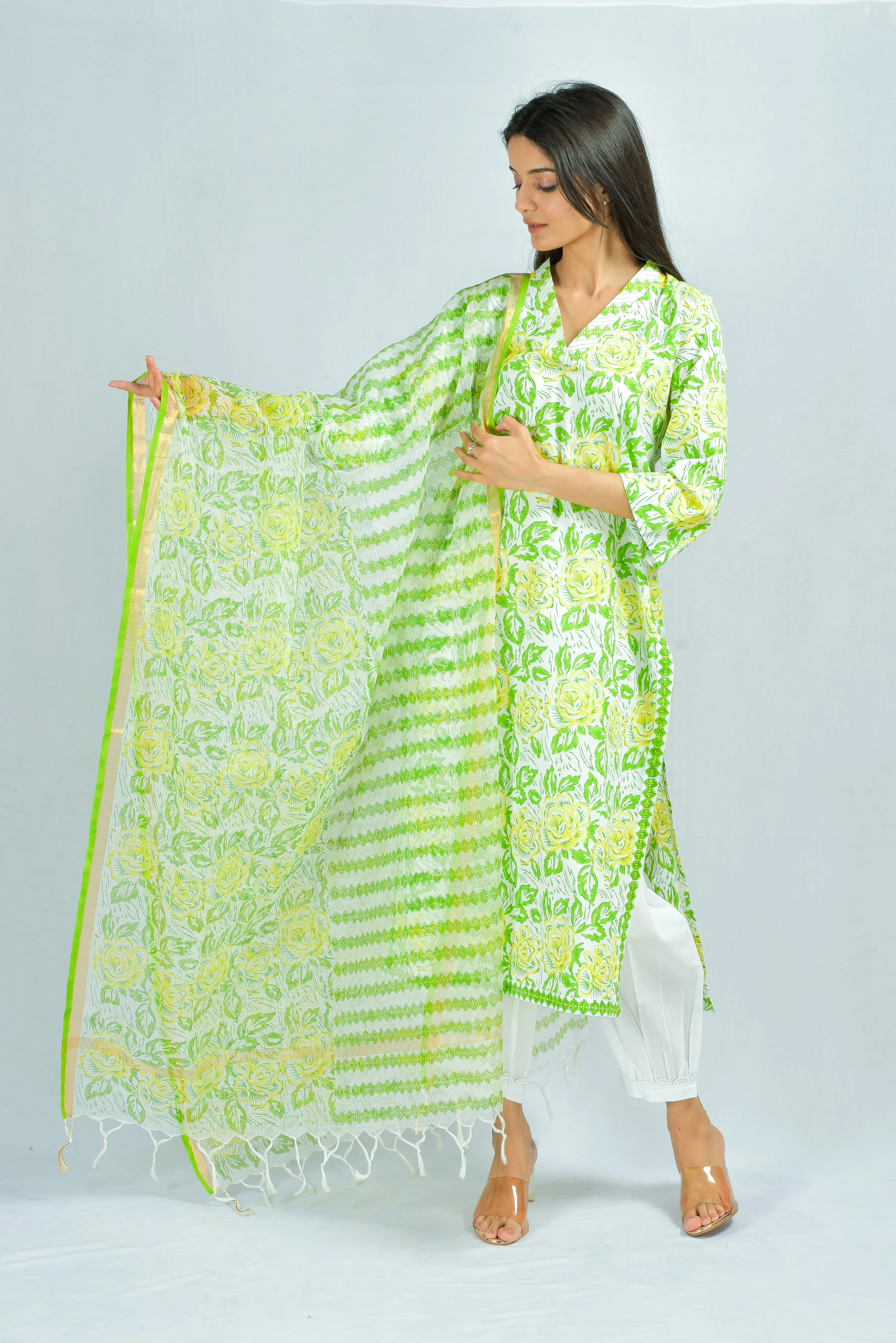 Chaitali Straight Kurta set Block Printed