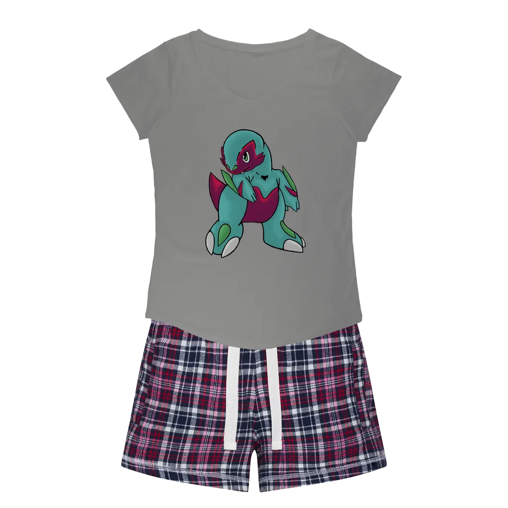 Chiki Women's Sleepy Tee and Flannel Short