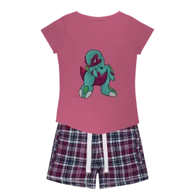 Chiki Women's Sleepy Tee and Flannel Short