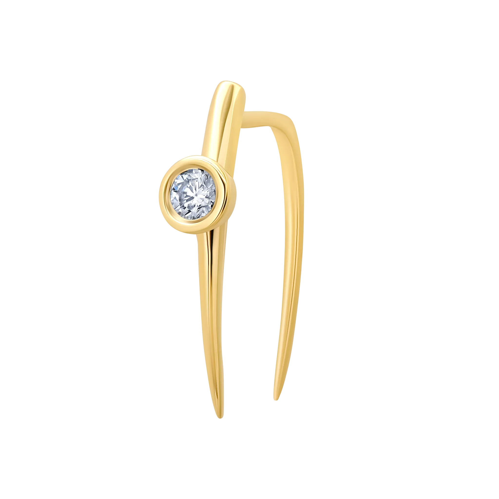 Classic Infinite Tusk Earring with Floating Diamond