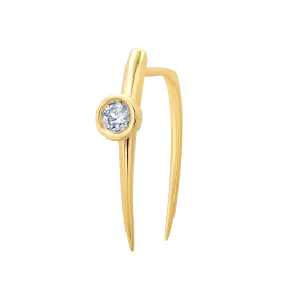 Classic Infinite Tusk Earring with Floating Diamond