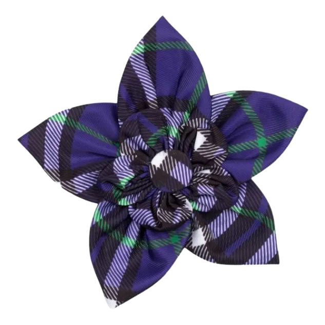 Collar Flower | Bias Plaid Purple