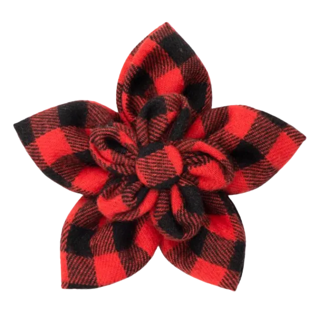 Collar Flower | Red & Black Buffalo Plaid