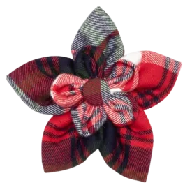 Collar Flower | Red, Green, & Navy Plaid