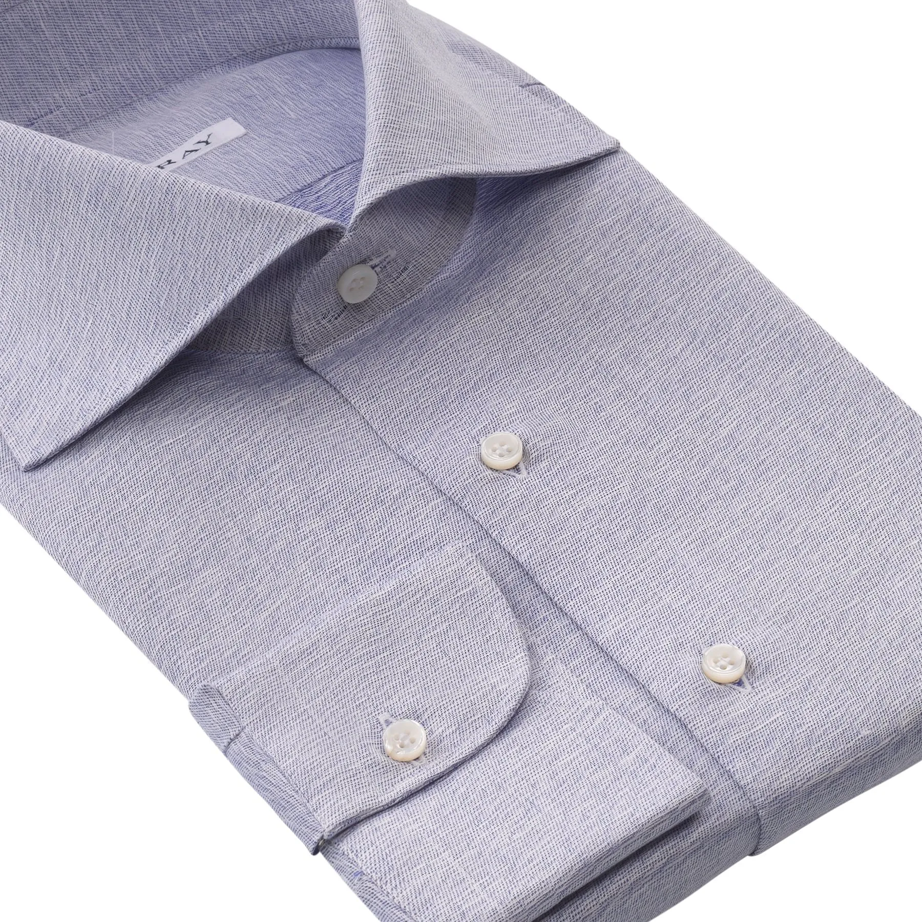 Cotton and Hemp-Blend Shirt in Light Blue