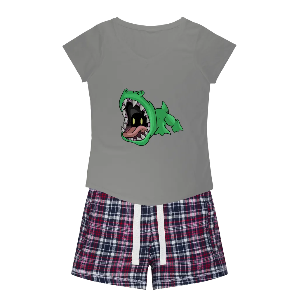 Crock Women's Sleepy Tee and Flannel Short