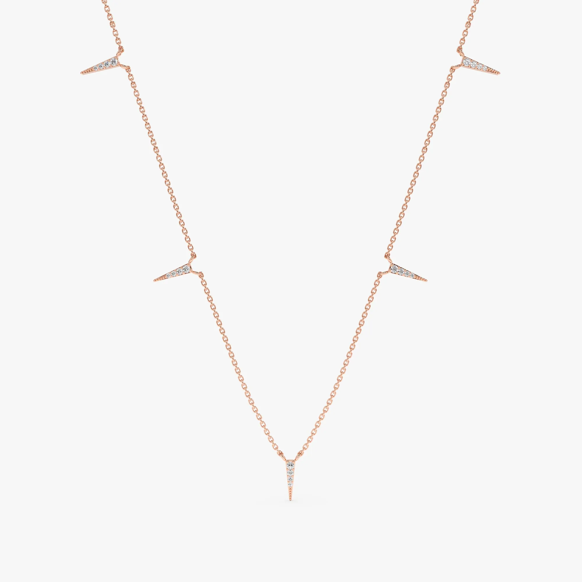Diamond Spike Station Necklace, Roxy