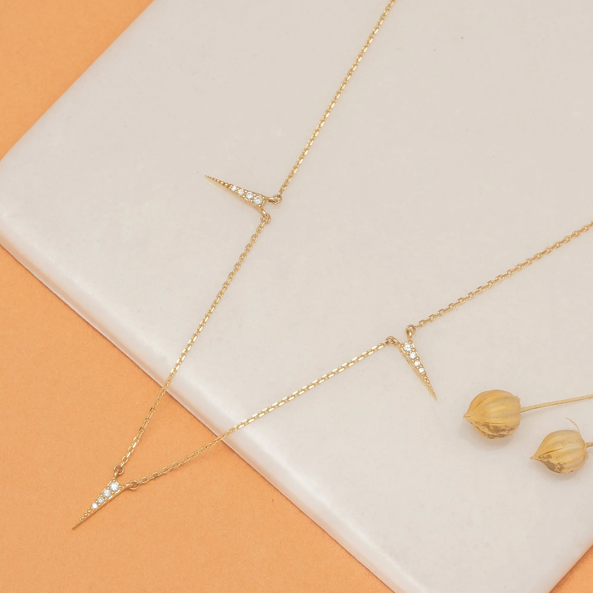 Diamond Spike Station Necklace, Roxy