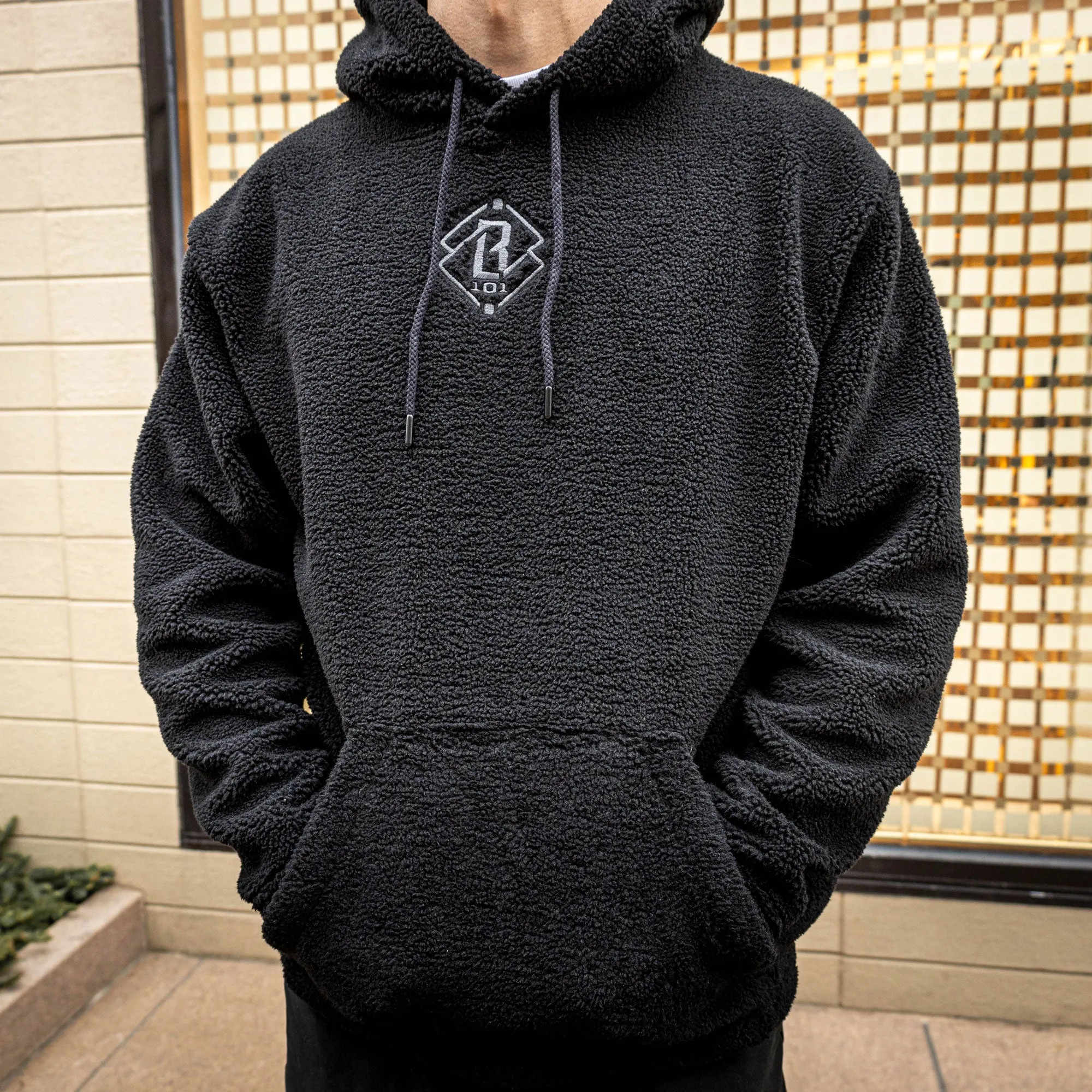 Diamond Youth Sherpa Hoodie - Black