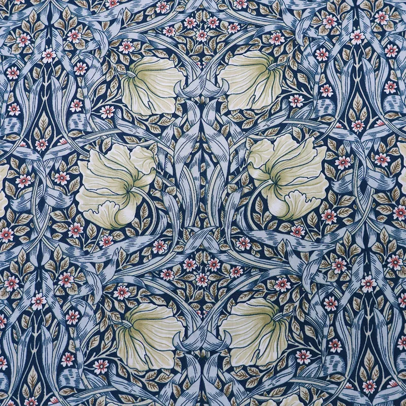 Dressmaking Floral Cotton Lawn - Rosemary - Petrol Blue