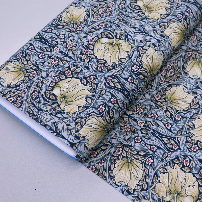 Dressmaking Floral Cotton Lawn - Rosemary - Petrol Blue