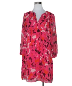 DVF Pink Floral Silk Dress sz 4