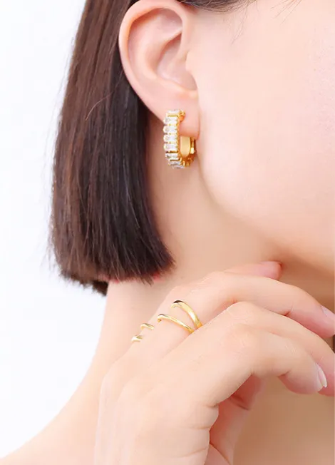 Earrings | Crystal Pavé Glam Petite | 18K Gold Plated