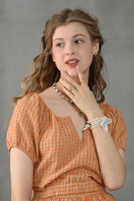 Ease 17 | 100% linen plaid blouse