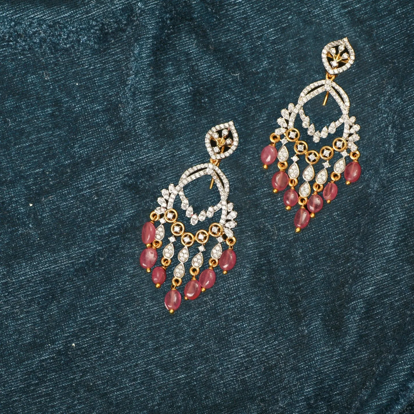 Eliza Nakshatra CZ Chandelier Earrings