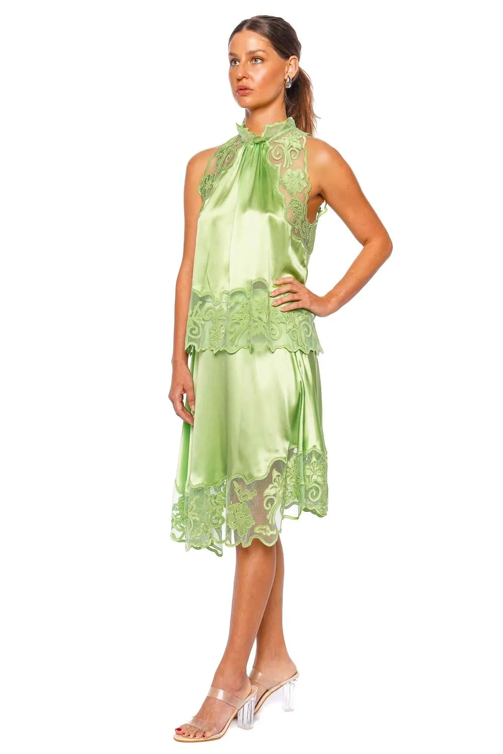 Elowen Silk Lace Sleeveless Top