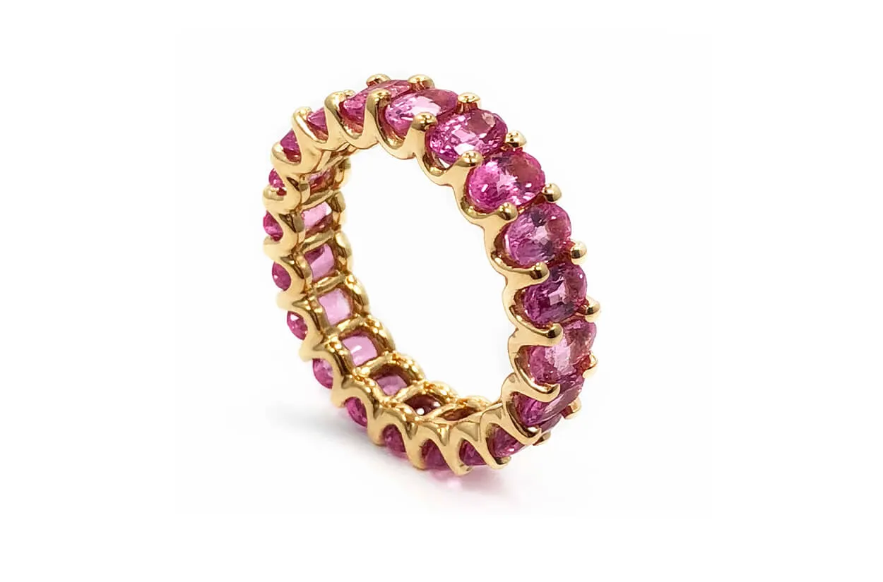 Eternity Ring Pink Sapphires & Gold